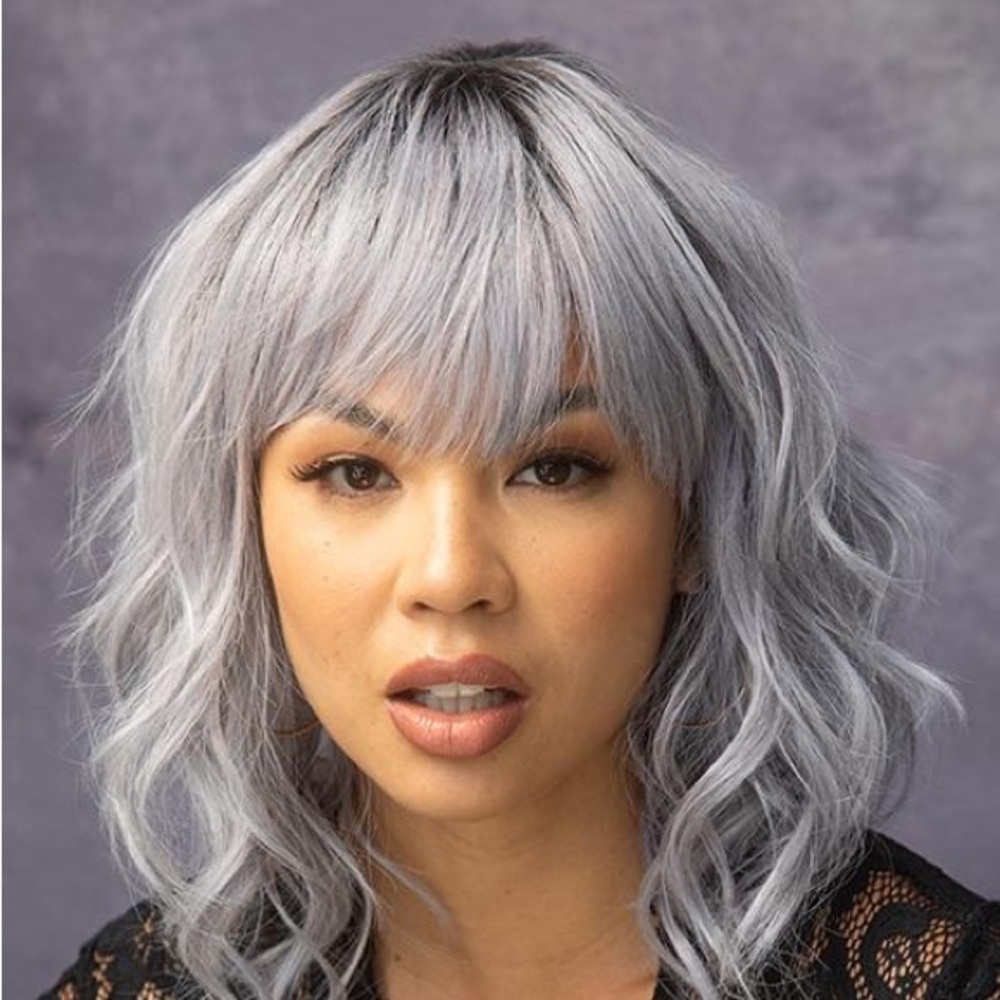 Breezy Wavez Wig by Rene of Paris- Color- LUNAR-HAZE